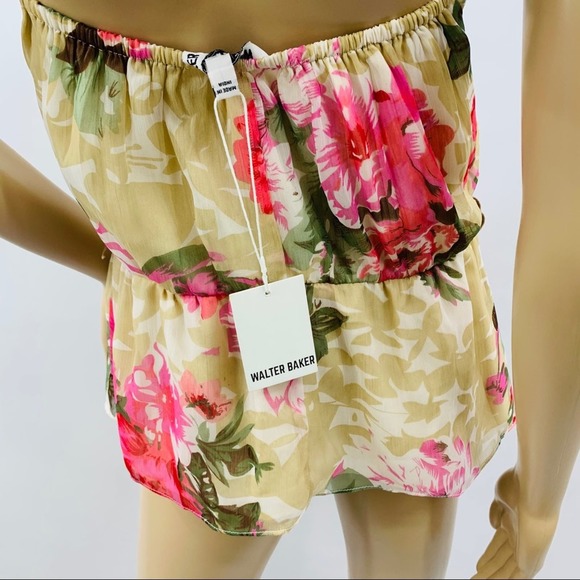 Walter Baker Cream Pink Floral Halter Top - Picture 10 of 12